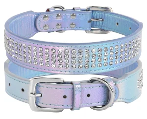 Luxury Leather Diamond Collar