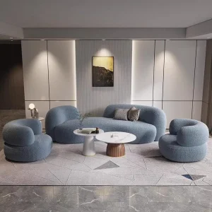 Modern Minimalist Living Room Set Sectional Sofa Curved Sofa Coffee Table Internet Celebrity Beauty Salon Clothing Mall