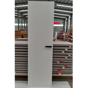 Wholesale ISO9001 CE Certified Matt White PVC Veneer 100% WPC Bedroom Doors Wooden WPC Door for Apartment &amp; Warehouse Use