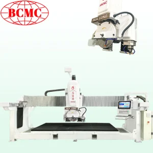 Bcmc Hualong 5 Axis Italian System Heavy Duty CNC Bridge Saw Quartz Marble Granite Stone Cutting Machine Cutter Countetop Processing Profiling Shaping 2/3D