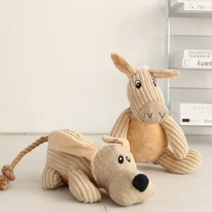 Eco-Friendly Animal-Shaped Dog Squeaky Toys Fashion Bite-Resistant Pet Plush Toy Fluffy Soft Pet Stuffed Toy