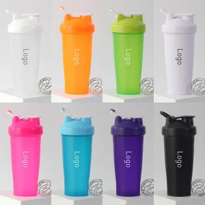 Marketing Promotion Gift Item 600ml White BPA Free Plastic Sport Workout Gym Protein Shaker Tumbler Bottle with Custom Logo