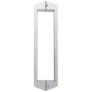 16-Inch Double Side Shower Glass Door Handle Pull Set Square Back-to-Back Heavy Thickening SUS304 Stainless Steel Polished Chrome