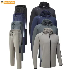 Breathable Solid Fleece Full Sleeve Summer Tracksuit Set Men Women 100% Polyester Regular Fit Samavia Industry 220g 2 1 Design