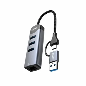 Ldnio Ds-144UC USB-a + Type-C to USB3.0*3+RJ45*1 Mobile Phone Charing Data Transmission Hub