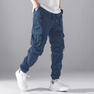 Customizable High Quality Canvas Breathable Slim Fit Multi-Pocket Men's Cargo Trousers