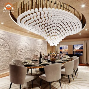 White Globe Cluster Chandelier - Luxury Dining Room/Hotel Suite Elegant Ambient Lighting