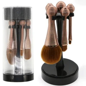 Conjunto de Pincéis de Maquiagem Sintéticos Mini Portátil Slim de Alta Qualidade com Organizador Cosmético Ferramenta de Beleza 5PCS