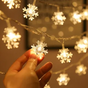 Cortina de Luzes de Natal com Guirlandas Internas