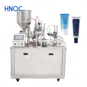Máquina de llenado y sellado de tubos de aluminio para crema cosmética, ketchup, pasta de dientes y pasta de dientes, flexible y gruesa, automática y dual