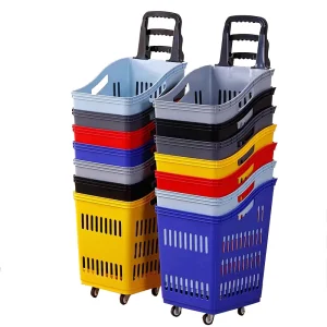 Guichang Supermarket Shopping Basket Fruit Picking Baskets Plastic Frame Size Hand Thickened Folding Baskets
