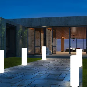 Outdoor Waterproof Warm White Light Landscape Cylindrical Light Color Changeable LED Solar Cylindrical Light for Garden Lawn