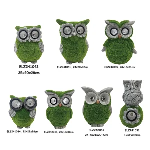 Solar Owl Statues