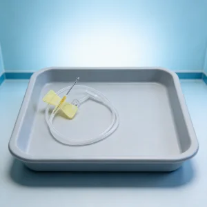 Butterfly Needle with Hard Base and Spiral Cap for Secure IV Connection