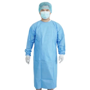 Non Sterile or Sterile Antistatic Waterproof Disposable SMS Non Woven Surgical Gown