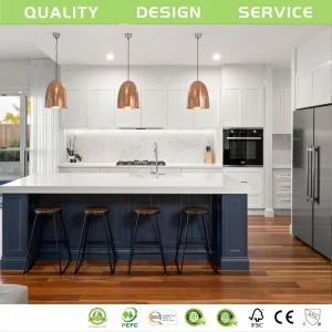 Lacquer Blue and White Cabinets