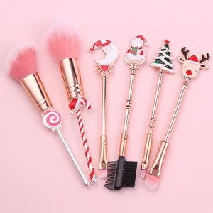Conjunto de Pinceles de Maquillaje de Navidad