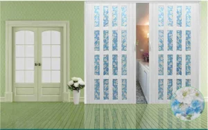 PVC Folding Door with Faux Wood Finish