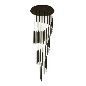 Modern Staircase Chandelier Pendant Light Black Villa Spiral Staircase Light Luxury Long Chandelier