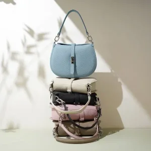 China Custom Logo Durable Genuine Leather Women Handbag