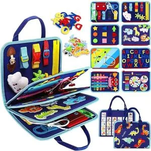 Felt Early Education Busy Board Montessori Toys, Sensory Board Educational Activities for Learning Fine Motor Skills