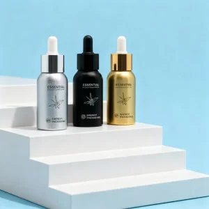 Custom Empty Small 30ml 50ml 100ml Medicine Pharmacy Beard Custom Empty Hair Essential Oil Cosmetics Serum Fragrance Metal Aluminum Dropper Bottles Packaging