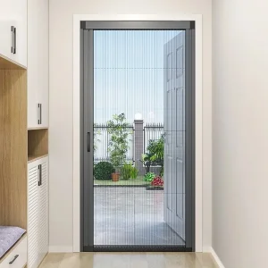 Plisse Mosquito Net Folding Screen Door Retractable Sliding Door
