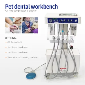 Portable Dental Unit Veterinary Dental Table with Handpiece Scaler and Air Compressor