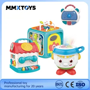 Baby Early Education Puzzle Six in One Hexahedral Cube Learning Cognitive Shape Digital Cartoon Plastic Music Wholesale Children's Toys