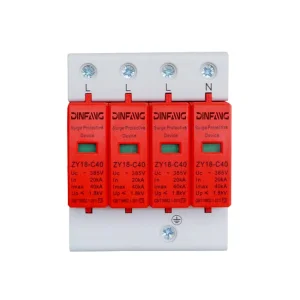 ZY18-C40 Type 2 SPD 40kA Surge Protective Device DIN Rail 275V/385V 2P/4P Lightning Arrester for Distribution Panel IEC 61643