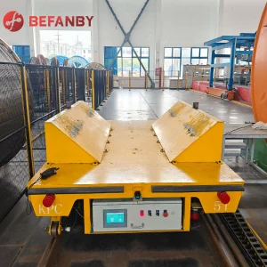 China Plant Industrial Material Transport Aluminum Coil Electric Flat Trackless Transfer Cart