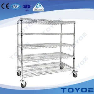 The Mobile and Easy-to-Operate Four-Layer Galvanized Pipe Storage Rack Iron Warehouse Racking Metal Shelf for Product Display and Transportation