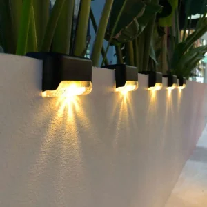 Waterproof Garden Solar Powered Fence Lights Outdoor Yard Deck Light LED Steps Patio Lights Stair Solar Lamp