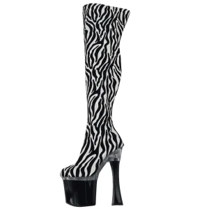 Botas de Mulheres até o Joelho para Festa Noturna no Clube Zebra
