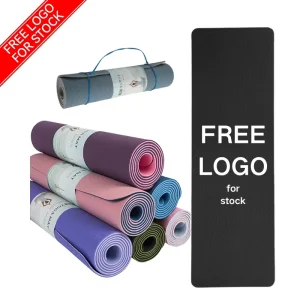 Exercise Workout Sports Non Slip Custom Eco Friendly Sustainable Recyclable Black TPE Yoga Mat