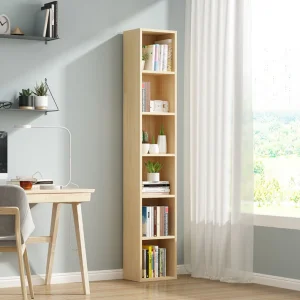 Multi-functional Wooden Bookshelf Big Capacity Adjustable Shelves Freestanding Modern Design for Home Office School Use