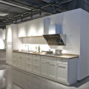 Armário de Cozinha de Madeira de Compensado de Carvalho de Tamanho Personalizado, Estilo Moderno e Contemporâneo