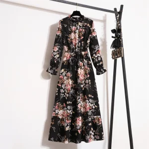 Customized Print Dress Ruffle