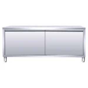 Gabinete de Almacenamiento de Cocina Moderna de Acero Inoxidable Personalizable con Mesa de Pantry de Metal
