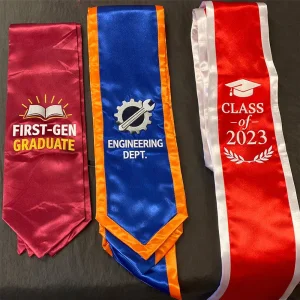Personalized Embroidered Satin Stole for Stylish Graduation Occasions