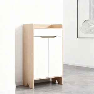 Minimalist Design Double Door Entrance Hall Wooden Furniture Shoe Cabinet