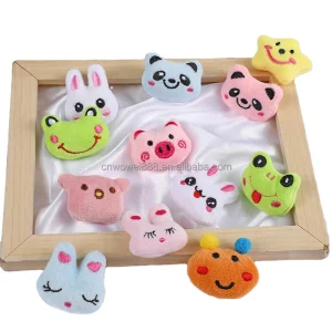 WOWEI Mini Plush Cartoon Animal Head Cute Small Stuffed Animal Plush Keychain Decorations for Easter Themed Party Favors
