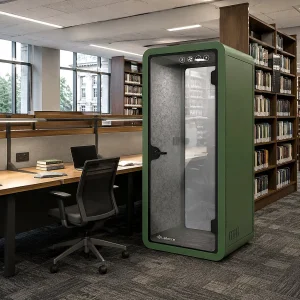 Cabina de oficina modular transportable con panel de pared de calendario de borrado en seco incorporado