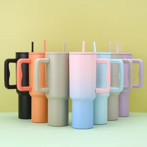 30oz 40oz Leak-Proof Tumbler Double Wall Heat Thermo Insulated Cup Vacuum Flask Coffee Mug Beverage Water Bottle with Handle Lid