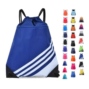 Polyester Drawstring Bag Nylon Carry Draw String Gift Gym Sports Backpack Bag