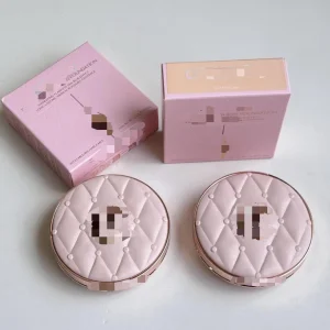 Luxury Pink Quilted Refillable Cushion Foundation Long Lasting Medium Coverage Natural Glow Makeup Base Hydrating Silk Blur