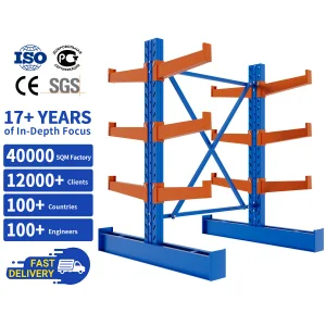 Adjustable Heavy Duty Durable Cantilever Racking System Space-saving Cantilever Rack for Warehouse Storage