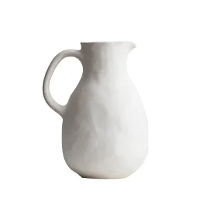OEM Minimalist Pure White Single-Handled Jug-Shaped Ceramic Vase Manufacturers, Companies