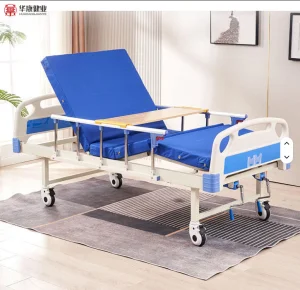 Hospital Clinic Double Crank Manual Medical Bed Nursing Home Care Bed for Patient