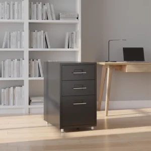Space-Saving Modern 3-Drawer Dresser with Black Steel Construction